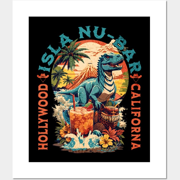 The dinosaur Tiki Isla Nu Bar Tropical Ddrinks Hollywood California Wall Art by Joaddo